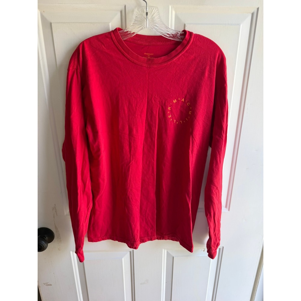 Mac Miller Unisex M Circles Red Long Sleeve Basic Cotton Discontinued Casual Tee